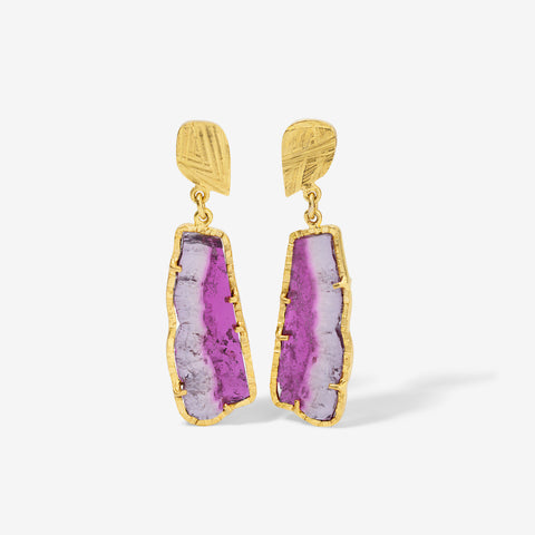 Pink tourmaline dangles