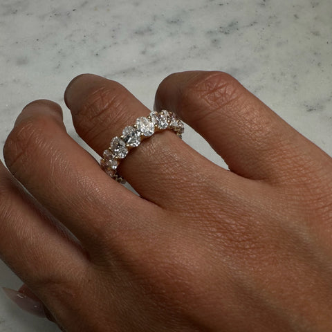 Oval diamond eternity band, natural diamonds