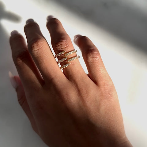 Pave claw ring