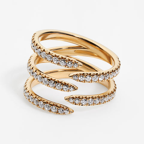 Pave claw ring